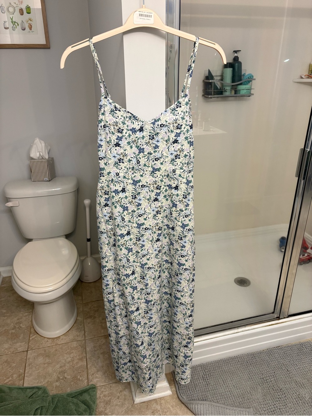 Market‎ & Spruce Floral Maxi Dress Women's M Blue Green Smocked Back Sundress